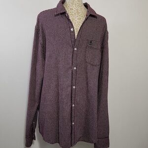 Original Penguin Men's Size XL Red Check Long Sleeve Slim Fit Button Down Shirt